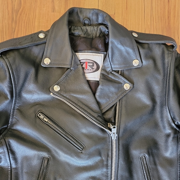 Women's black genuine leather jacket size 12 - Picture 3 of 16